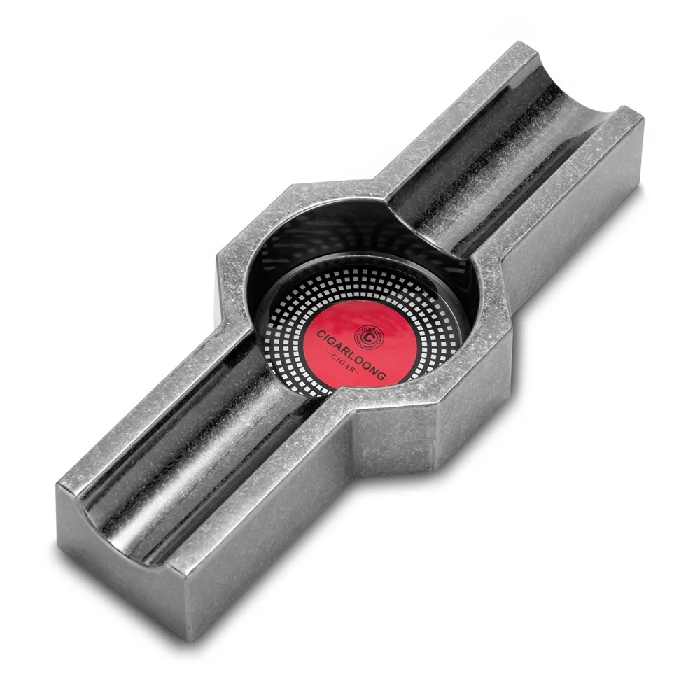 CIGARLOONG Modern Portable Metal Cuban Cigar Ashtray Custom Logo Ash Tray Wholesale for Cigars Home Office