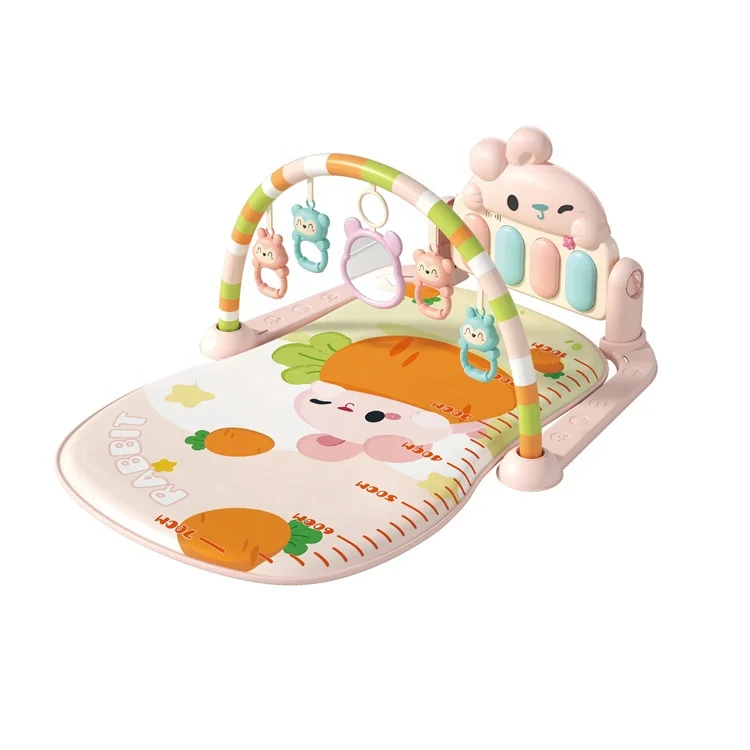 Baby Fitness Piano gym Mat with Music Lighting Carton Design Keyboard Play Piano Mat for Toddlers