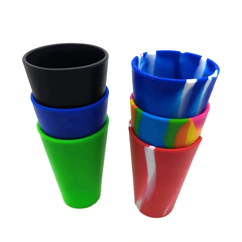 Eco-friendly Drinkware16Oz BPA Free Silicone Water Cup Unbreakable Reusable Coffee Cup Colorful Silicone Wine Beer Glass cups