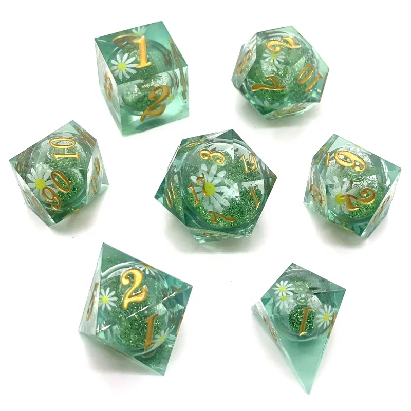 D20 Liquid Core Dice Set for Role Playing Games Resin Gift
