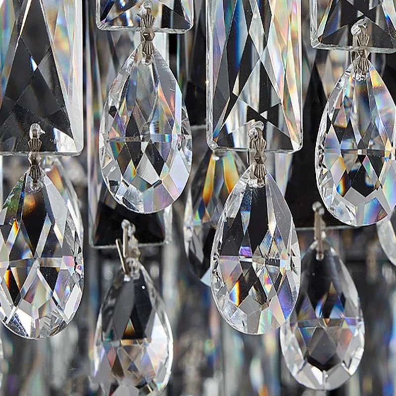 Modern Simple Atmospheric Household Italian Light Luxury Restaurant Master Bedroom Crystal Chandelier LED 12 Metal 1 Piece Clear