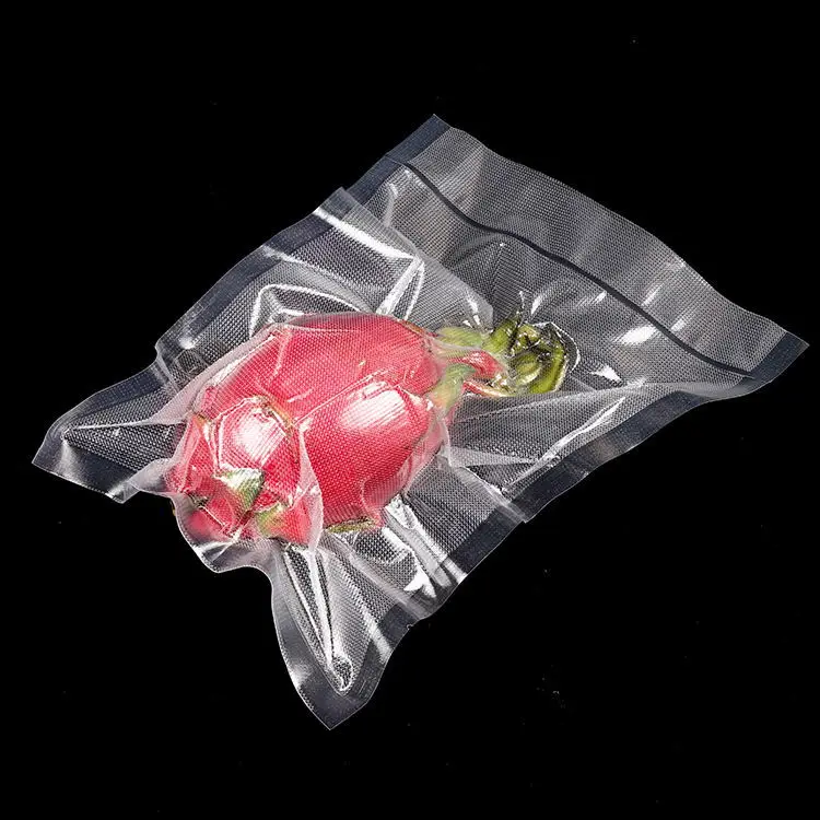Custom Sized Embossed Frozen Food Grade Vacuum Sealer Roll Bags Nylon PA PE Plastic Food Pack Sealer Bag
