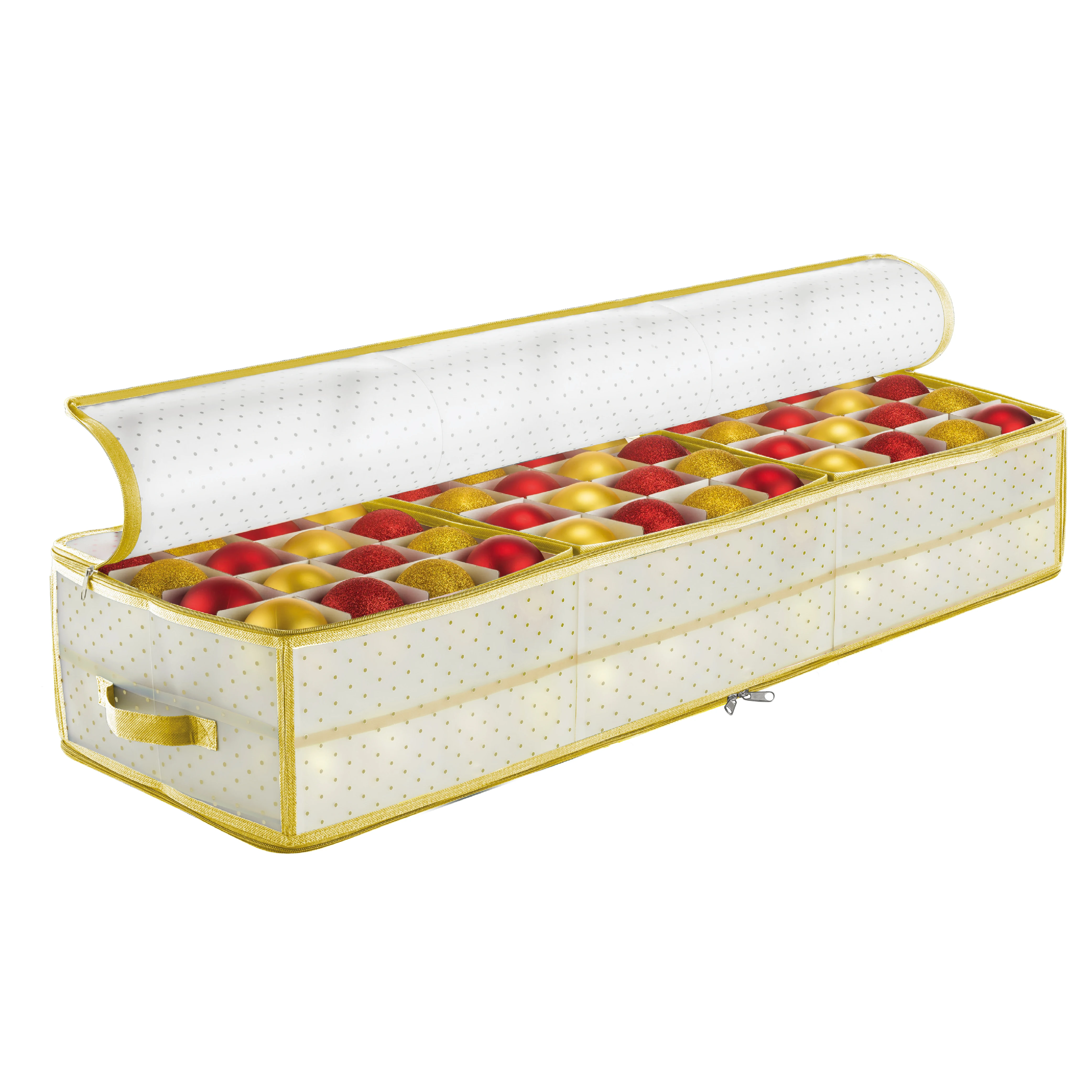 96 ornament Storage Box Christmas Storage ball Box  with Paper Dividers and Golden Trim Edge