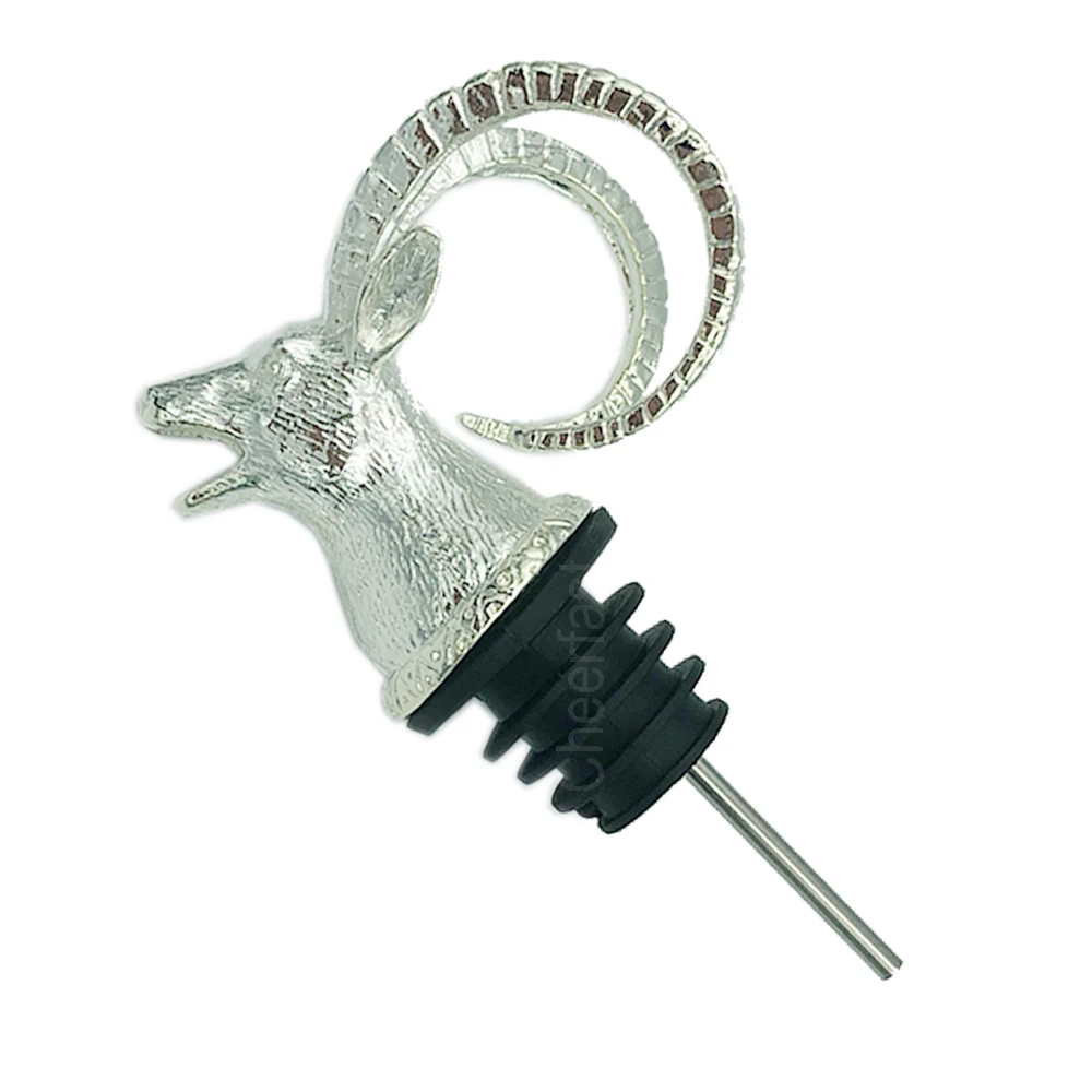 Best Zinc alloy Animal silver color wine stopper spout pourer  and wine pourer stainless and pourer with wine stopper
