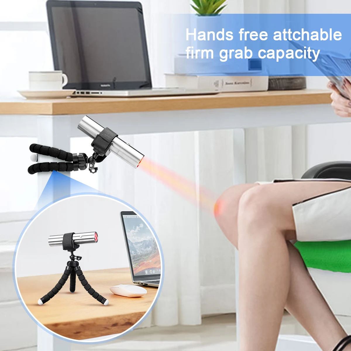 Sunsred 2022 new light therapy torch 5 led 15w 630nm 660nm 850nm portable red light therapy torch with stand