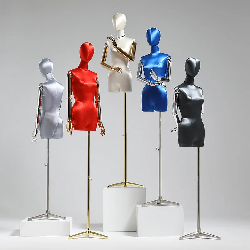 Clothing Store Fashion Lady Display Dress Form Torso Model Women Upper Body Velvet Half Body Femme Magasin Female Mannequin