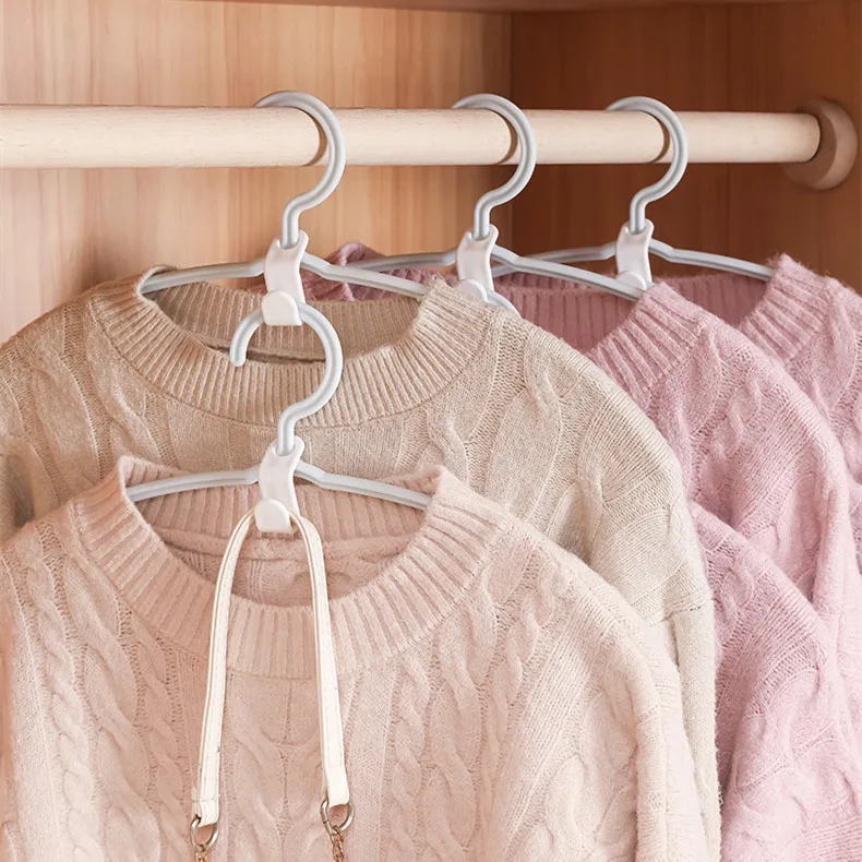 100pcs/bag Space Saving Clothes Hanger Connecting Hook Folding Storage Artifact Multi-layer Series Small Plastic Hook