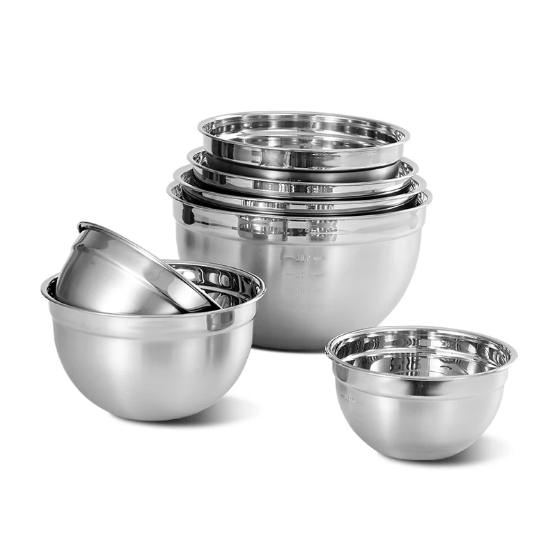 Stainless Steel Mixing Bowl Kitchen & Home Essential for Food Storage Serving, Salad, Food Prep, Baking, & Cooking Custom logo
