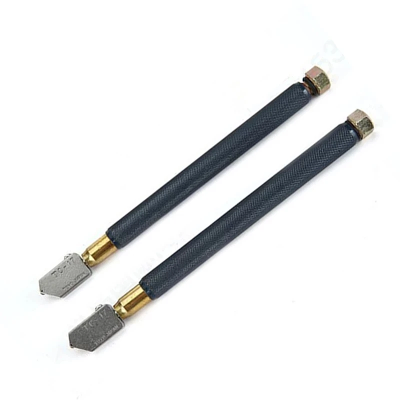 
6Pcs TC-17 Oil Rolling Diamond Glass Cutter Metal Handle Diamond Straight Head Cutting Tool Pack 