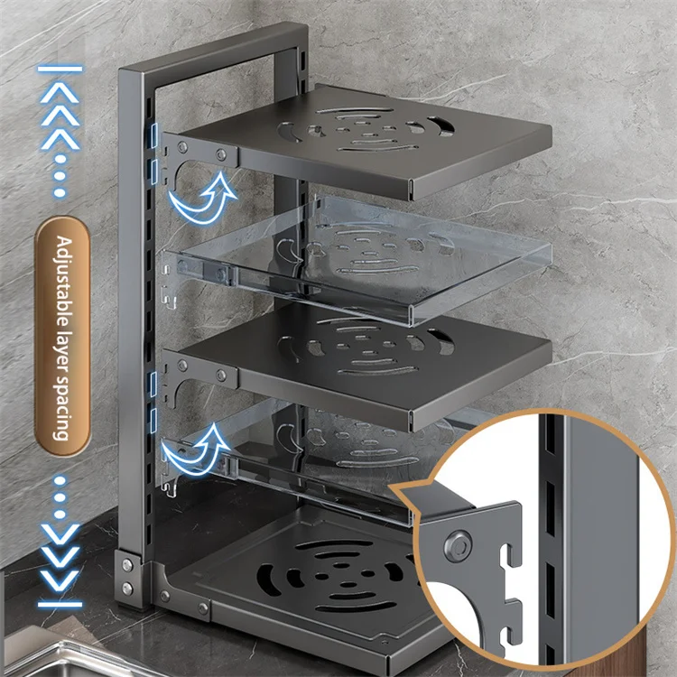 Pots and Pans Organizers for Cabinet Adjustable Pot Organizer Rack Under Cabinet Kitchen Cabinet Storage Organizer Multifunction