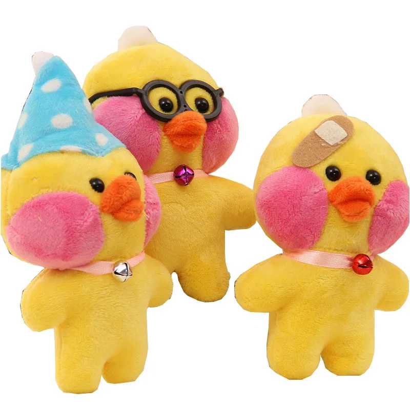 Amazon hot sale lalafanfan duck kawaii yellow duck key chain dolls soft lalafanfan stuffed plush toys for gift