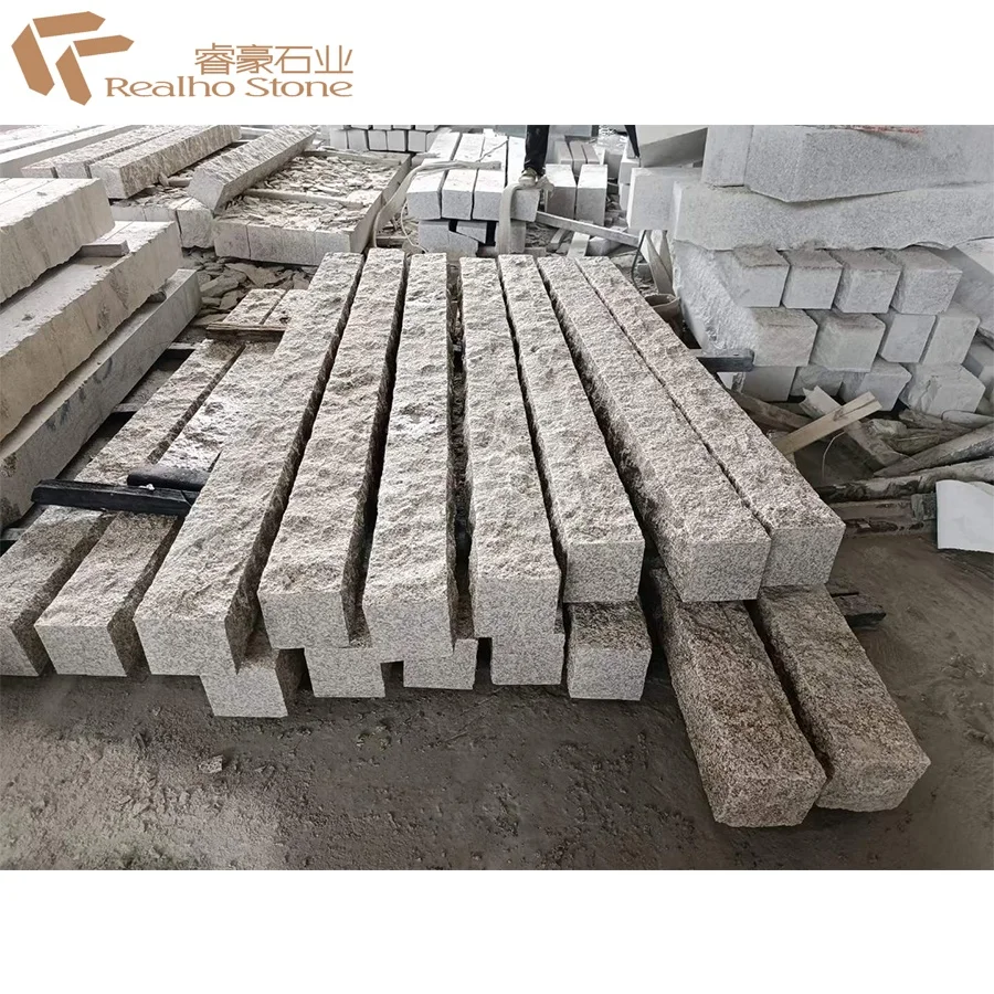 G682 Granite Stone With 6 Surfaces Split Granite Lamp Post