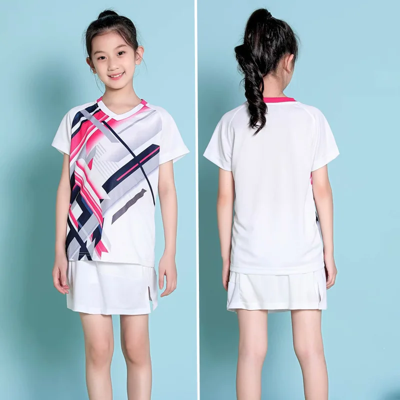 Kids Custom Short Sleeves Men Sports Tennis Wear Printed Shirt Quick Dry Tennis Jersey Set