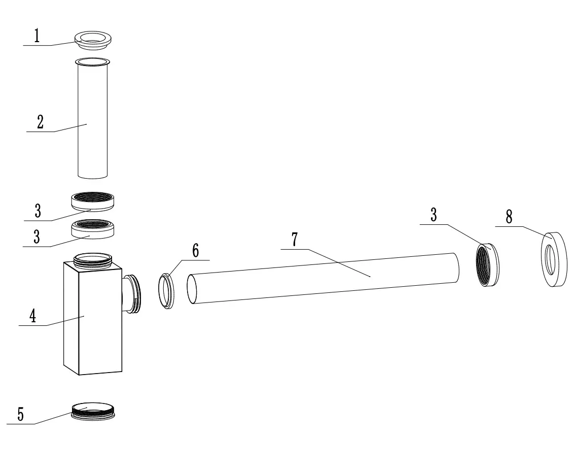 
BEST SALES Brass SQUARE siphon Gold 1 1/4