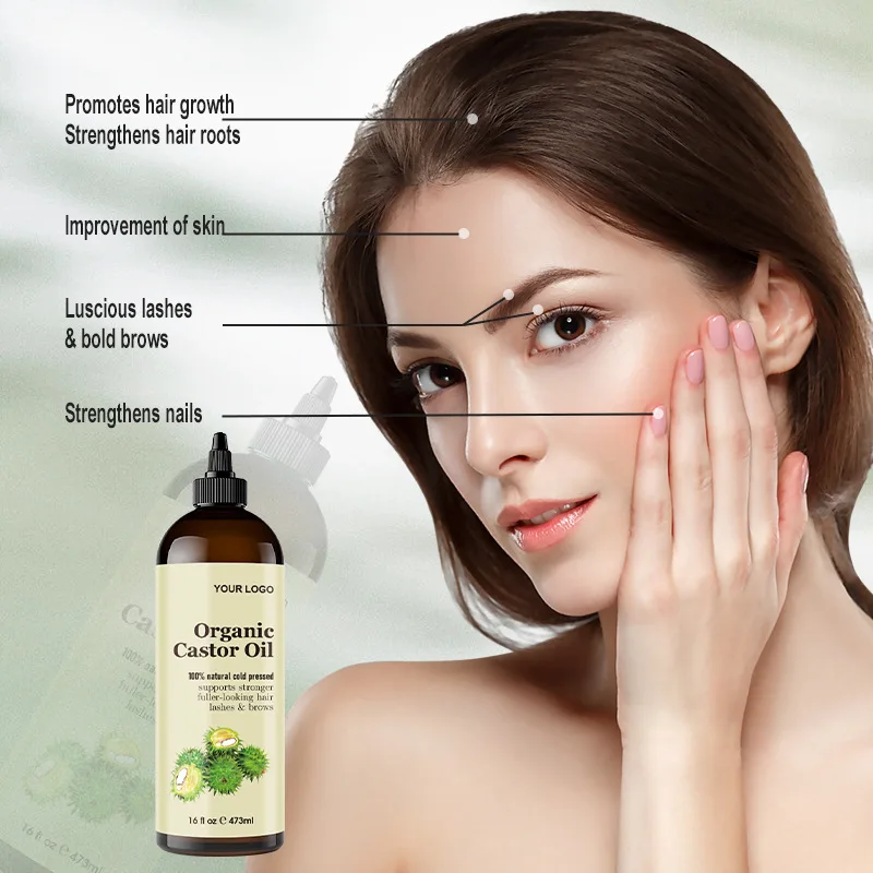 Best Selling Natural Organic Castor Oil large bottled hair care essential oil anti-hair loss promotion hair growth strengthening