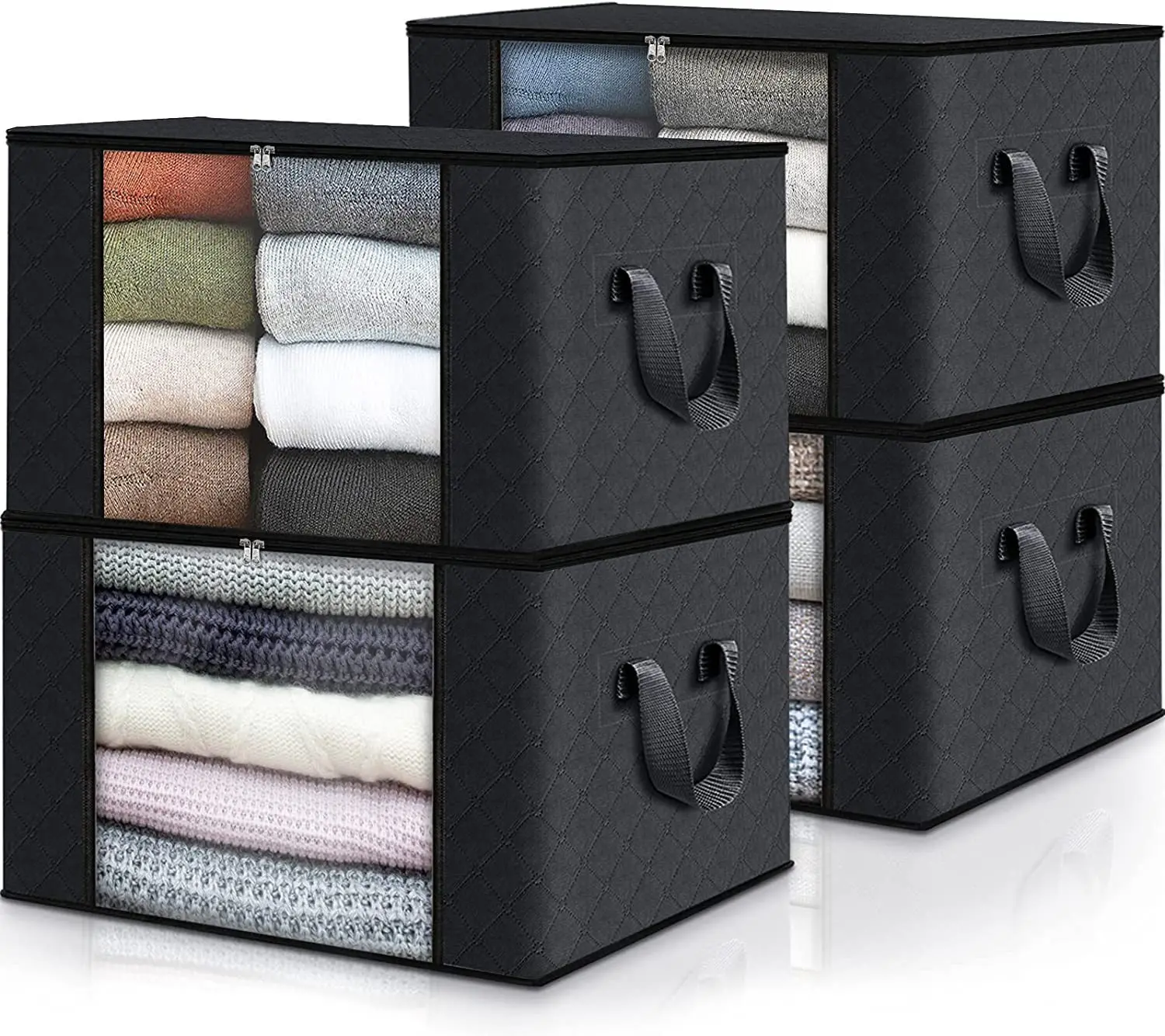 Hot Sale Clothing Storage Bag Large Capacity Foldable Clothes Storage Bag Organizer with Reinforced Handle