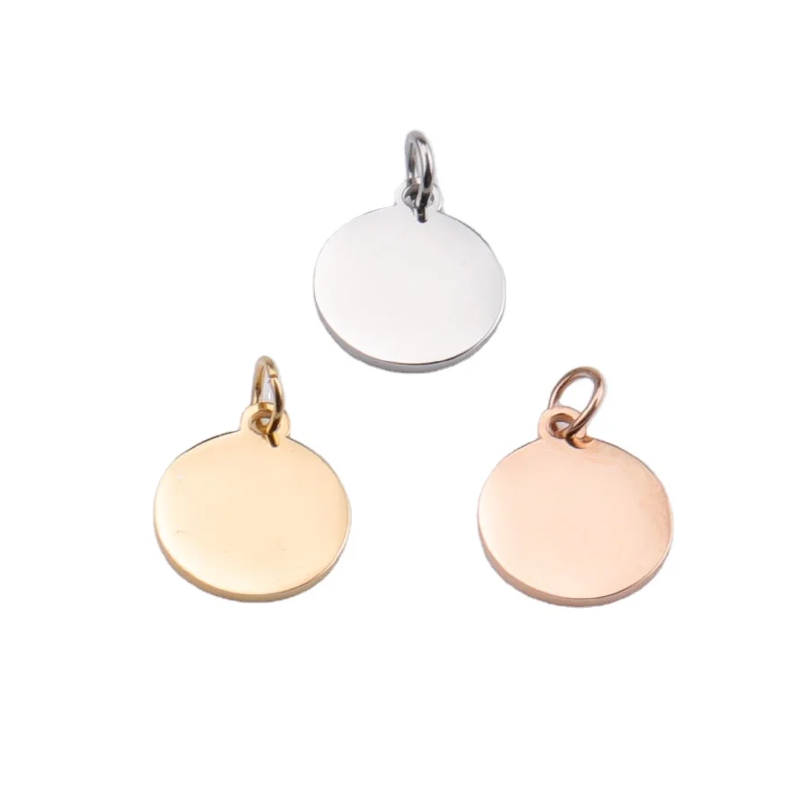 custom logo engraved pendant brand logo laser engraving metal charm jewelry tags