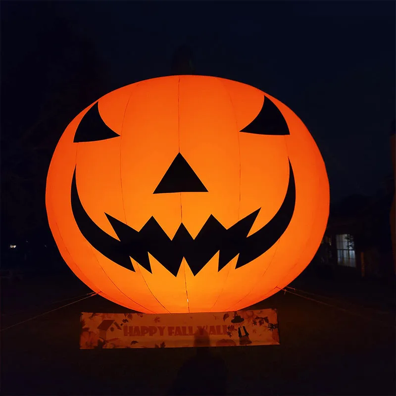 Giant Inflatable Pumpkin Halloween Decorations With Blower, Outdoor Holiday Party Halloween Decor Blow Up Pumpkin