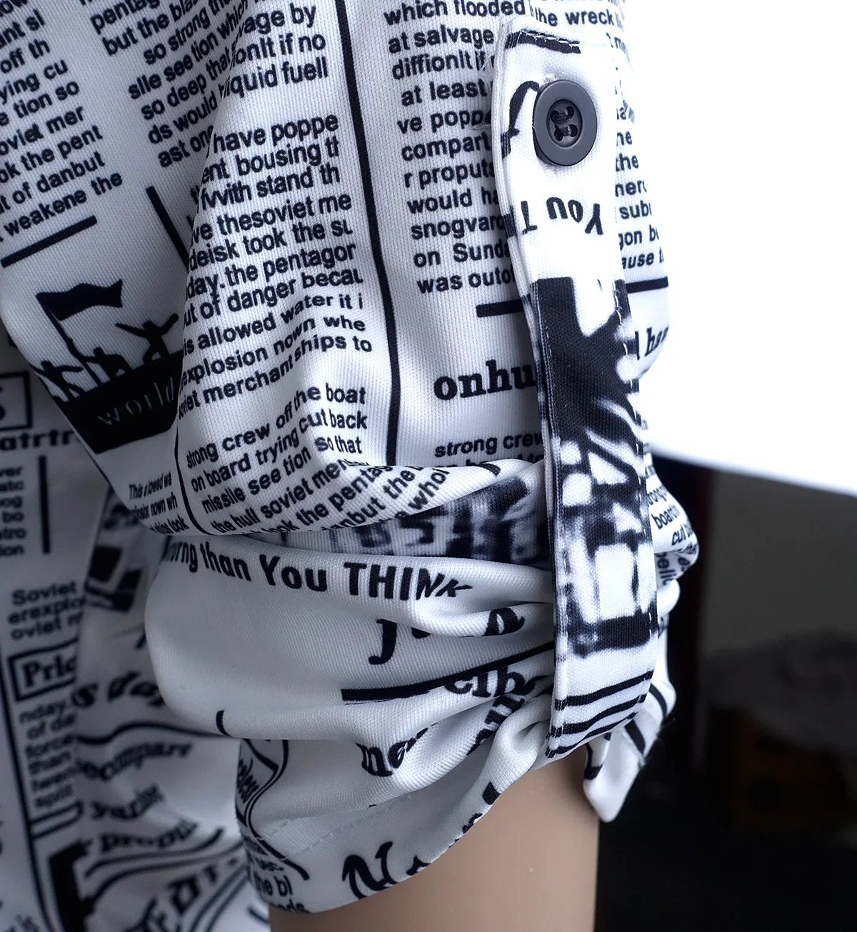 J9689 2021 New fall women clothes comfortable long sleeves newspaper printing two pieces set