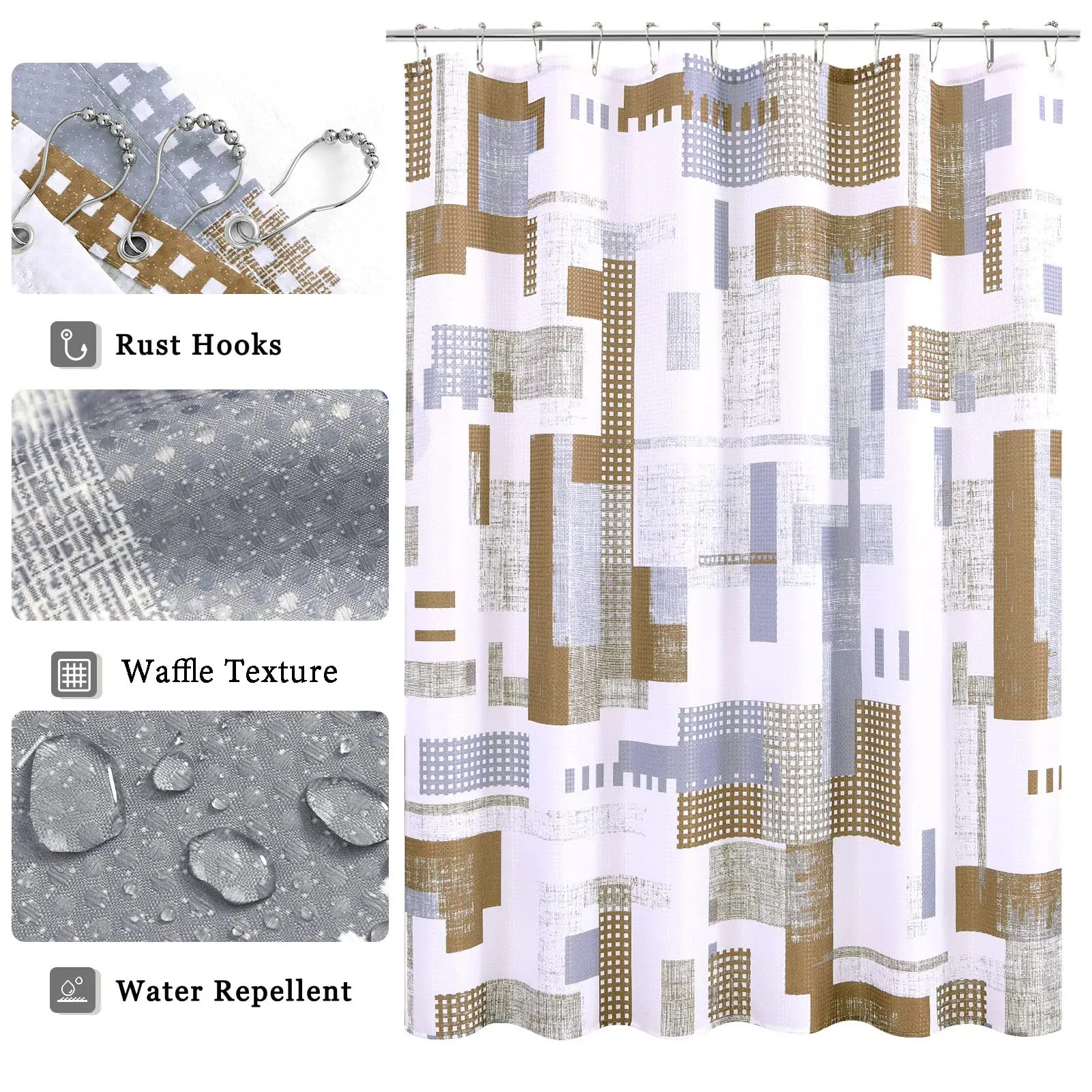 Amazon Waterproof Shower Curtain, Famous Hookless Bathroom Shower Curtain%