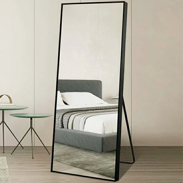 Custom large big gold black Metal Framed Long Rectangular dressing Wall Hung Full Length Floor wall mirrors