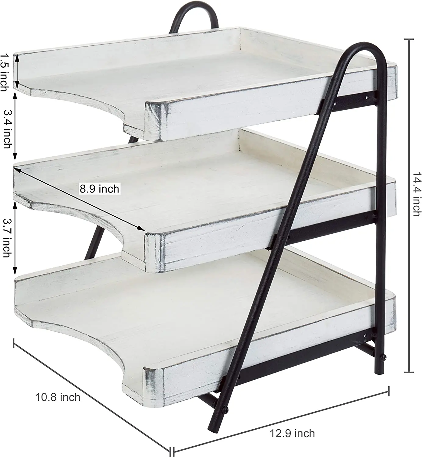 3-Tier Office File Folder Desk Organizer Rack Table Accessories Makeup Fixed Storage Shelves & Units Organizer