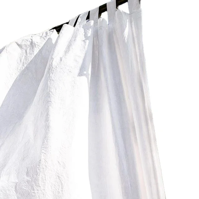 United Belgium Grey linen Fiber 100% Pure Washed Flax Voile Curtain For Living Home