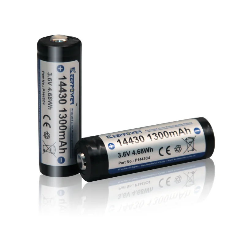 Keeppower 14430 1300 мАч Защищенный Литий-ионный аккумулятор P1443C4