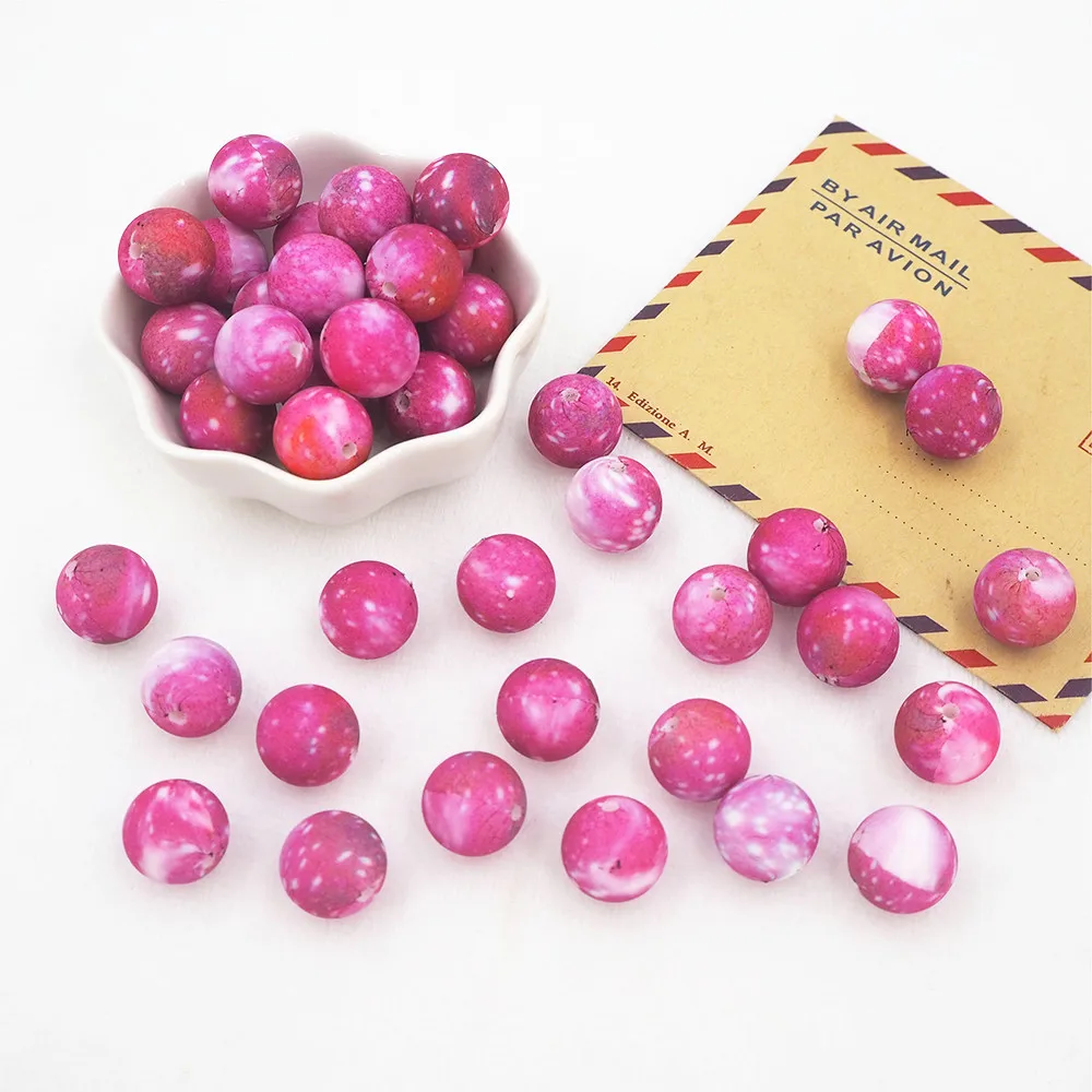 Good Quality 15mm Round Printed Beads Food Grade Silicone Teething Pacifier Dummy DIY Making Teether