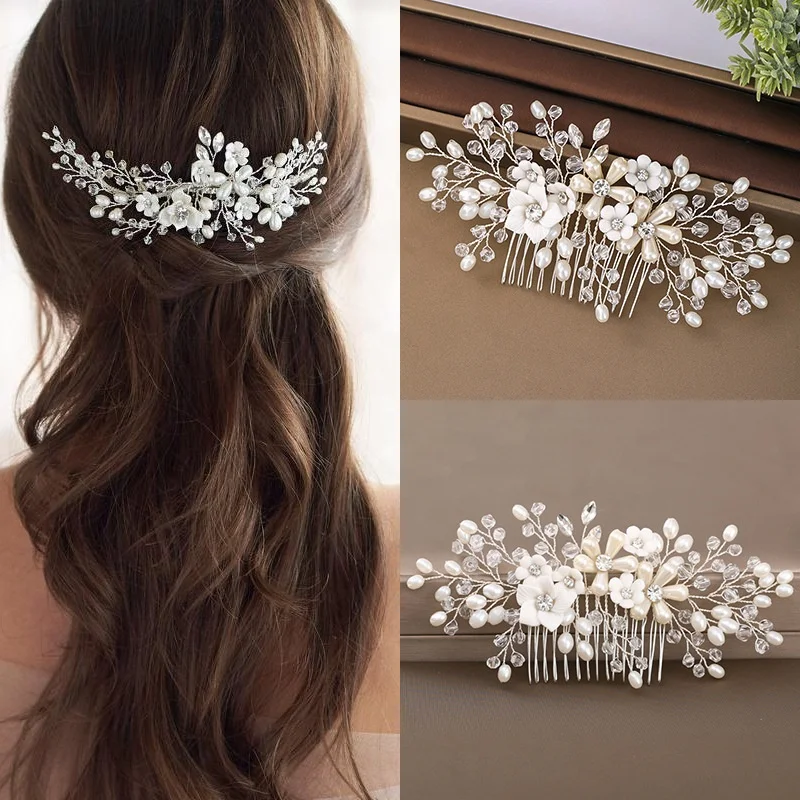 Little Girls Princess Pearl Headband Wedding Headband Crystal Bridal Kids Hair Accessories Wholesale