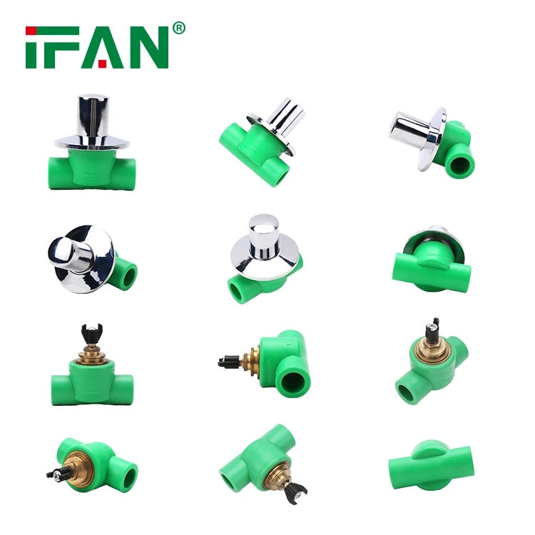 IFAN ISO 15874 Free Sample PPR Valve 20MM 25MM 32MM Brass Core Green Chrome Plated PPR Water Gate Valve PPR Concealed Valve
