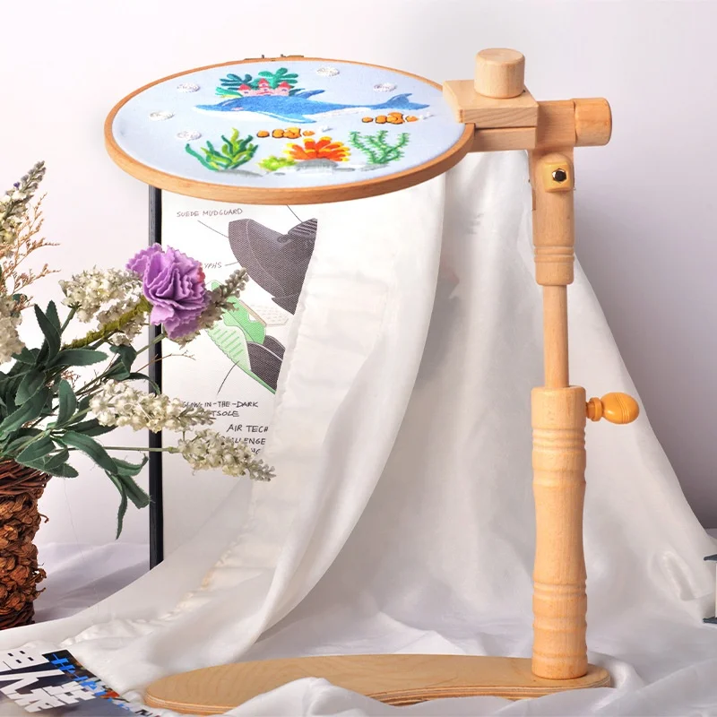 Cross-stitch embroidery stand beech wood stamp embroidery tool stand type solid wood stand