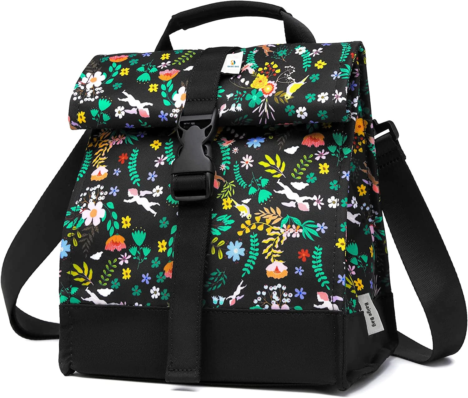 Multiple custom fashion Insulated Rolltop Lunch bag with high capacity handle carry bag