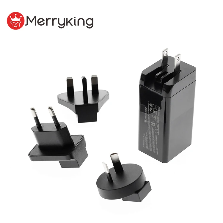  Малый размер 45 Вт 65 Ган PD зарядное устройство 5V 9V 12V 15V 20V 3 портов USB-A USB-C настенное с FCC CE