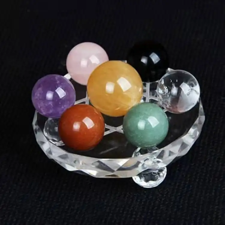 Wholesale seven color star disk crystal ball with good luck