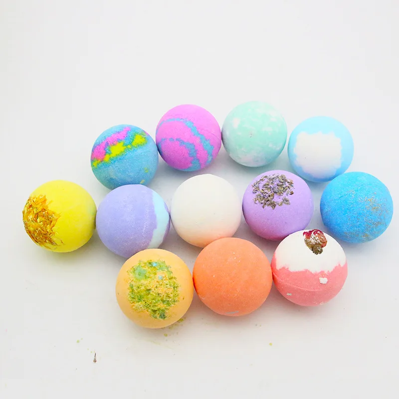 
Private Lable OEM Natural Rich Organic Vegan Bubble Colorful Fizzy Epsom Salt Luxury Mini Rainbow Bath Bombs Gift Set 