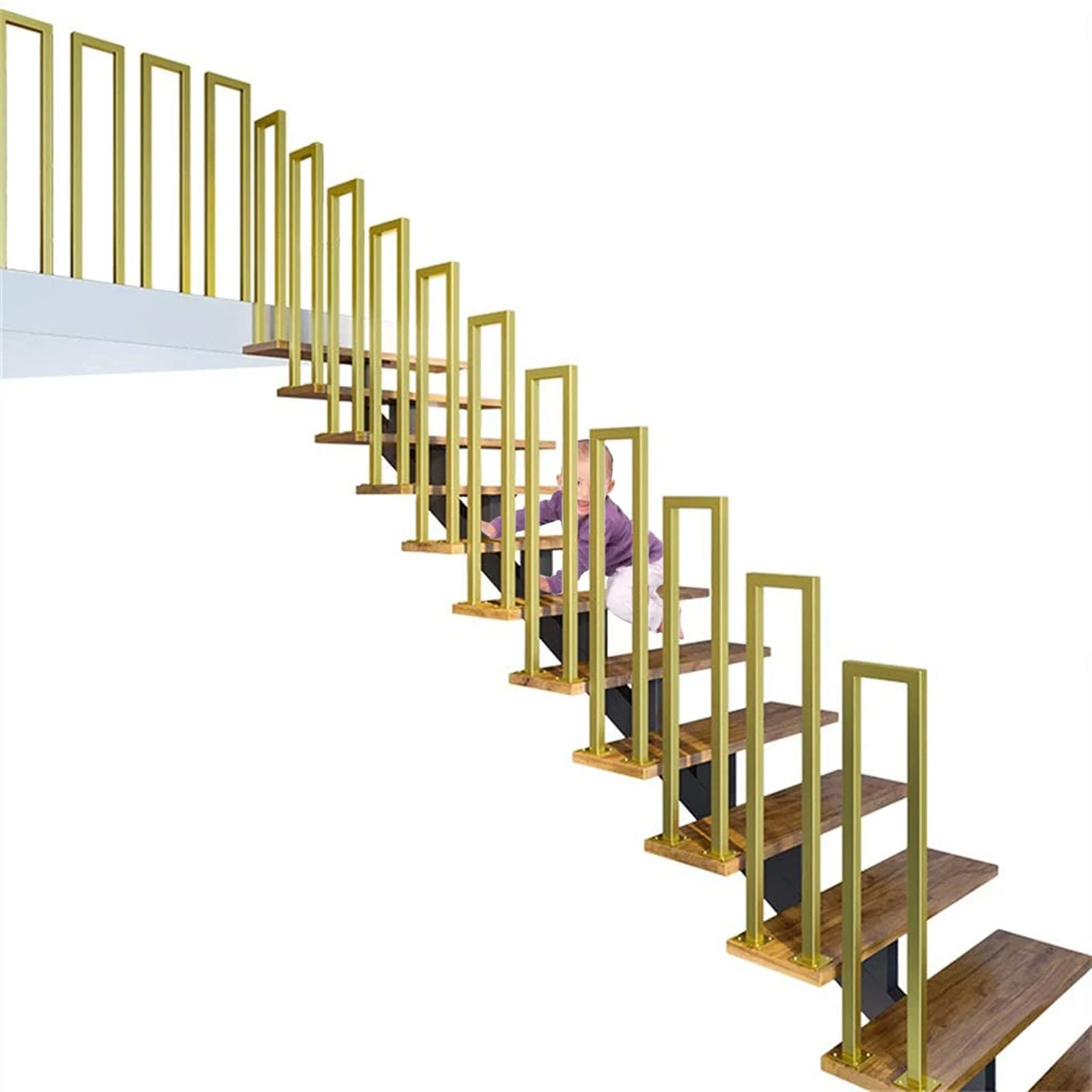 Handrail for Indoor Stairs Sections Grab Rails for Disabled Elderly Metal Interior Railing Hand For Stairs Wall Mount