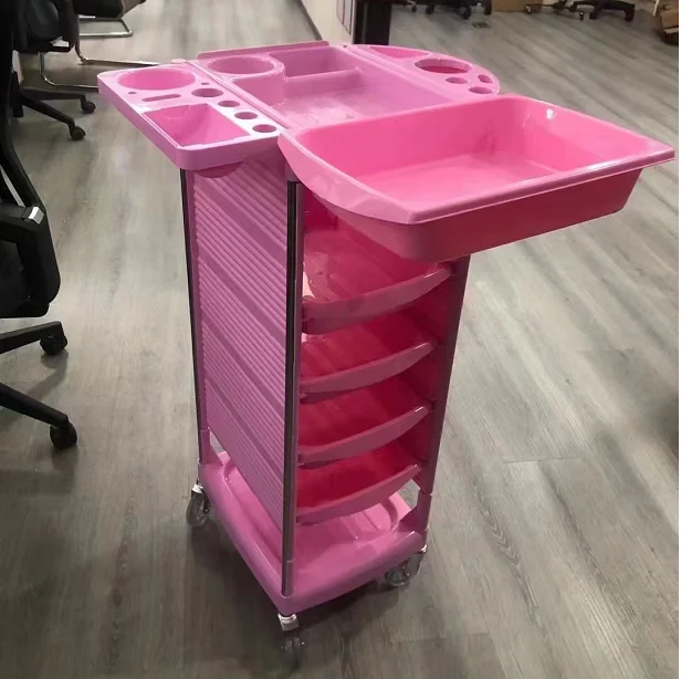 Professional hair trolley for sale salon chair trolley pink QZ-FH02L