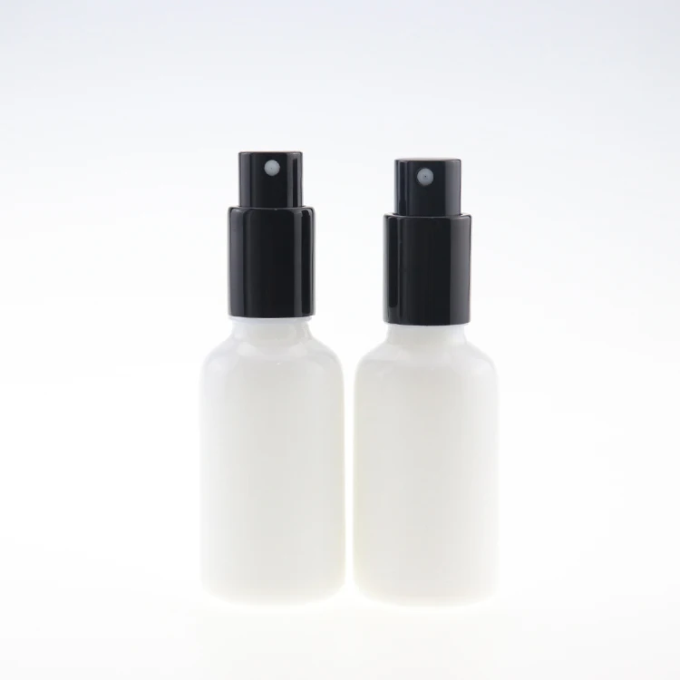 super september hot sale 30ml empty unique white porcelain perfume essential oil spray pump glass bottle for cosmetics