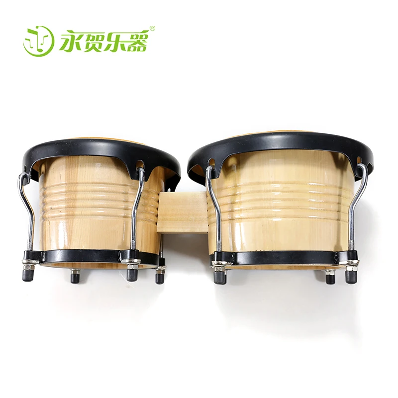 Hot selling musical instrument percussion drum wood bongo set