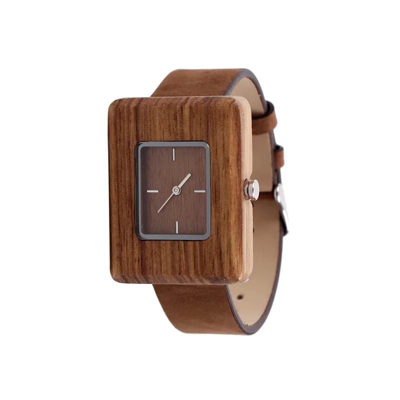 SOPEWOD Top Brand Leather Strap Bamboo Watch Men Analog Quartz Wooden Hand Watches With Custom Printed Logo