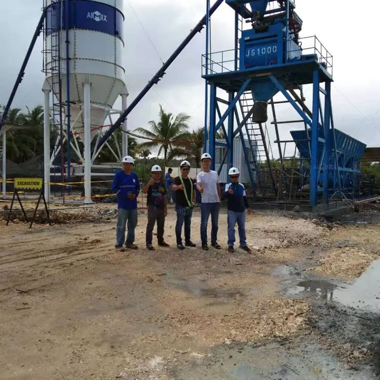 Portable 50 m3/h Concrete Mixer Plant Mobile Concrete Batch Plant