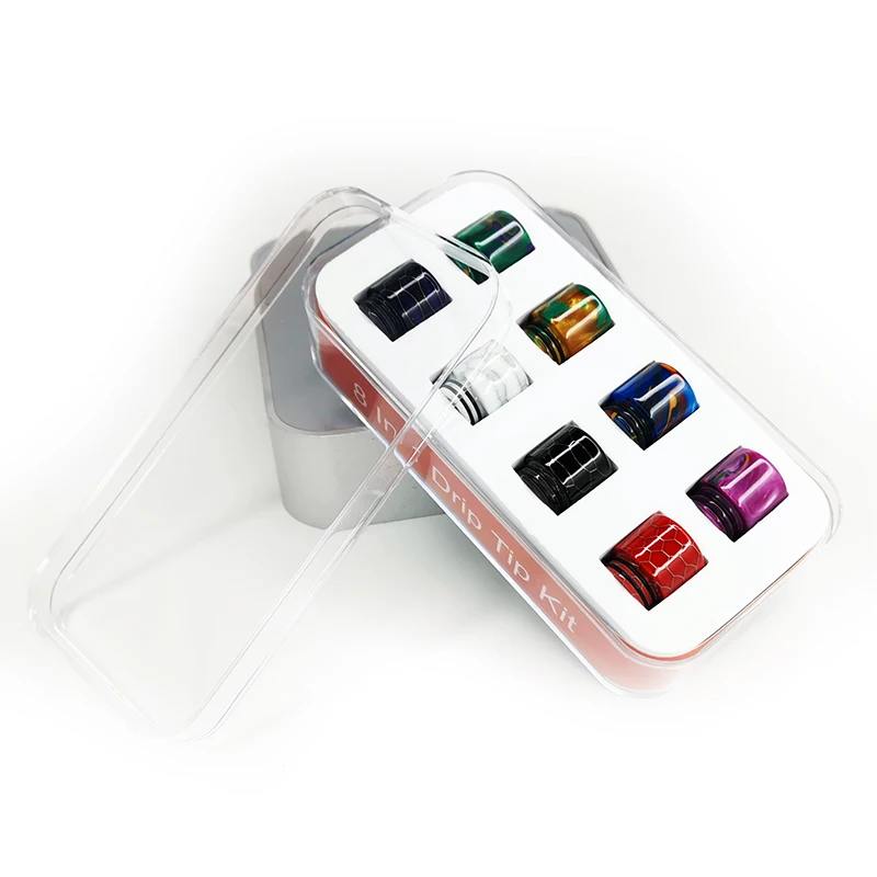 8 в 1 810 дрип-тип комплект Фабрика оптовая продажа; 8 шт. эпоксидной смолы мундштук Кобра разноцветный распылитель советы для 810 танки