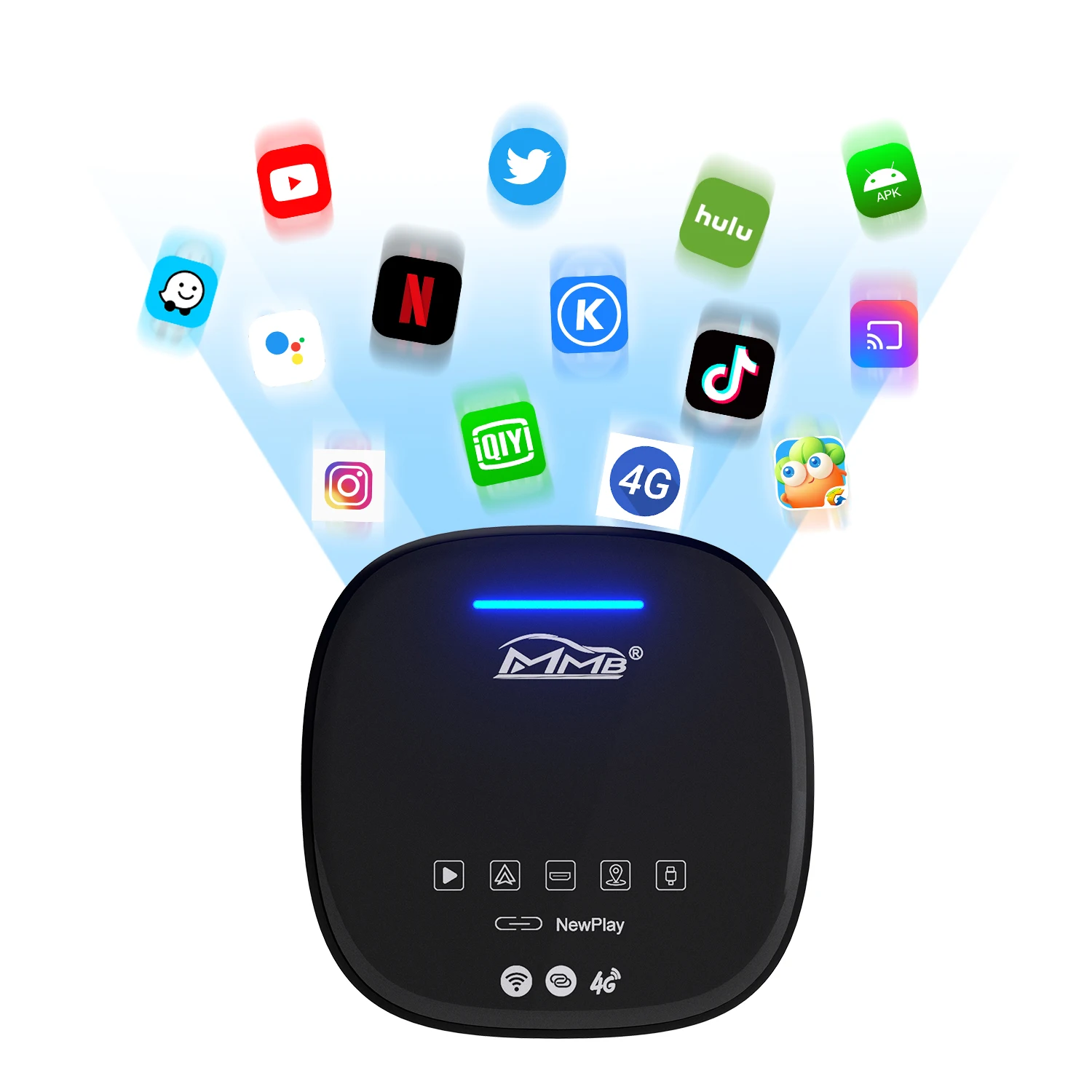Joyeauto MMB CarPlay AI Box Wireless CarPlay Android Auto HD MI output YouTube Netflix Plug and Play portable carplay adapter