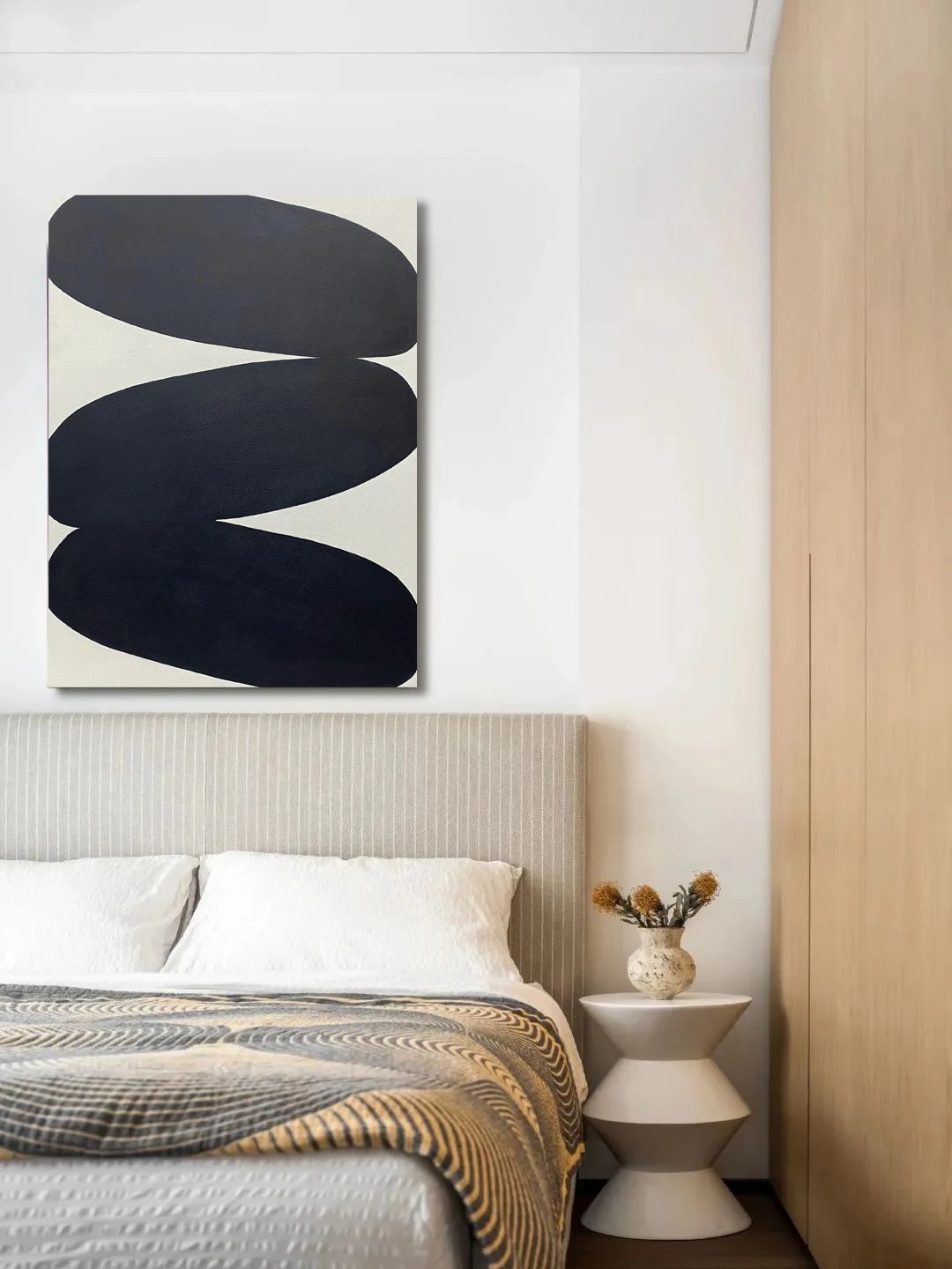 Modern creative minimalist design home living room abstract painting hand-painted texture oil painting