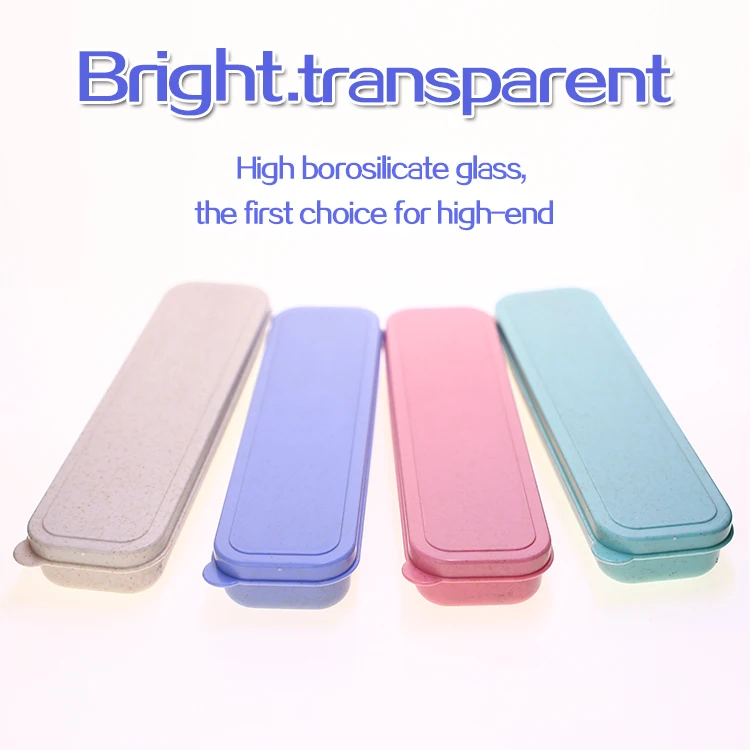 Transparent Eco-friendly Glass Straws Drinking Straws Bar Accessories Glass Straight and Bent Glass Straws Set with Brush