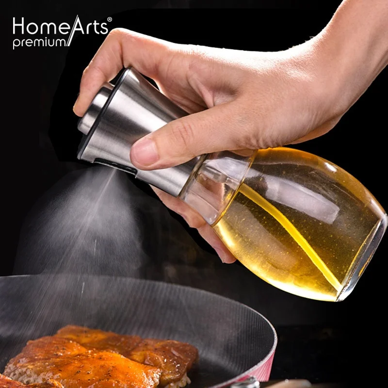 Olive Cooking Stainless Steel Bottle Dispenser Food Machine And Pump Glass Vinegar Oil Sprayer For Cooking