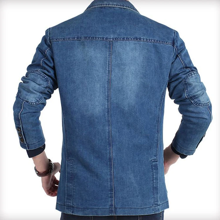 LL56- Style Cowboy Casual Slim Mens Comfortable Elegant Cotton Washed Denim Suit Jackets For Mens