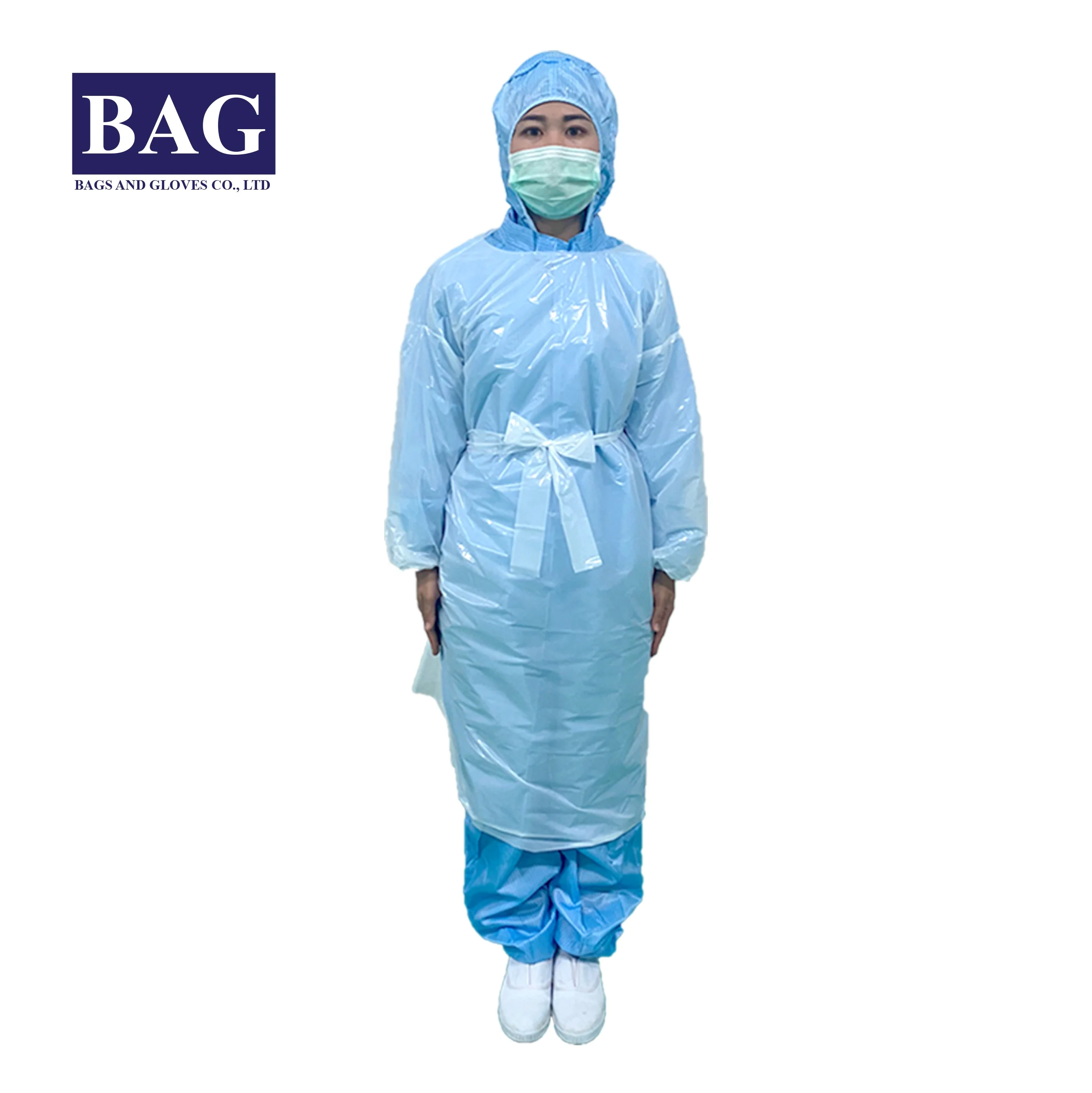 White disposable Full body gown, coverall suit, Coverall gown, Waterproof