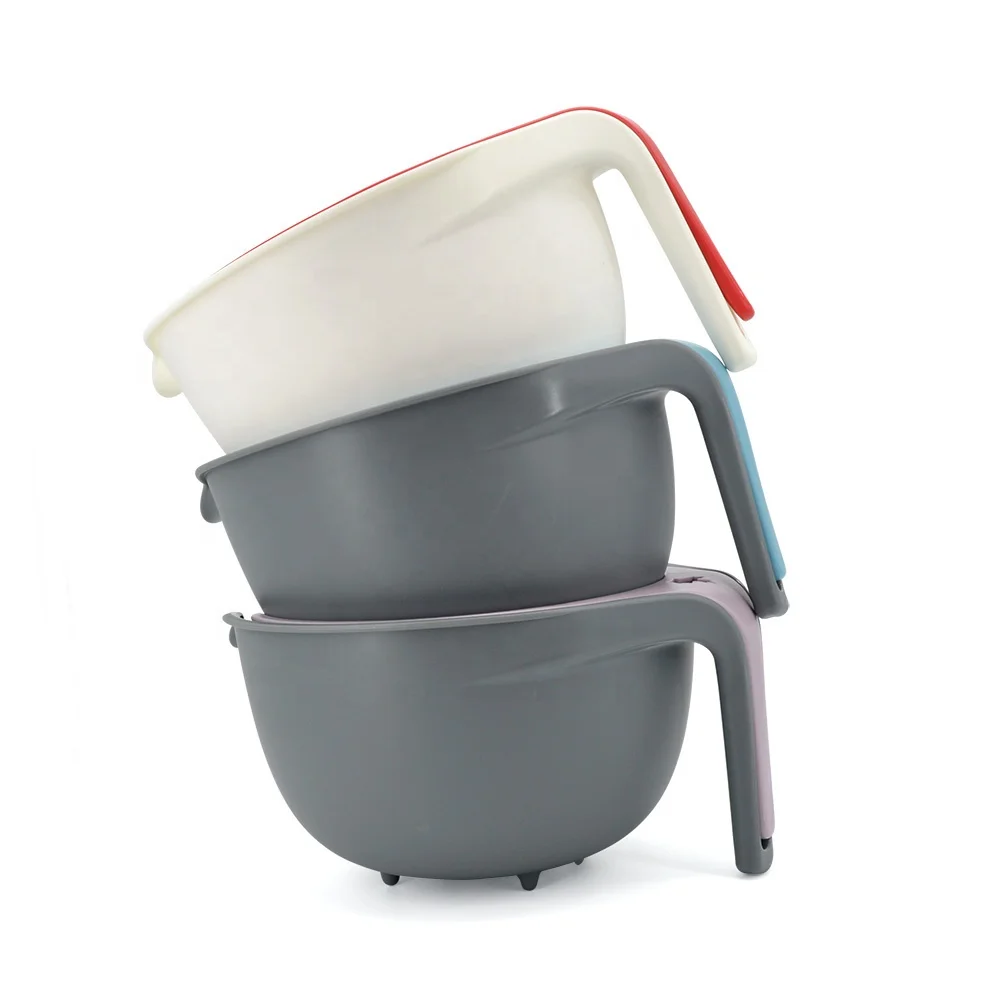 Collapsible basket plastic fruit vegetable plastic washing drain basket Colanders Strainers Set for kitchen tools